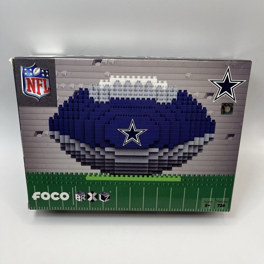 FOCO BRXLZ Dallas Cowboys NFL Football 3-D Construction 728 Piece Block Set NEW